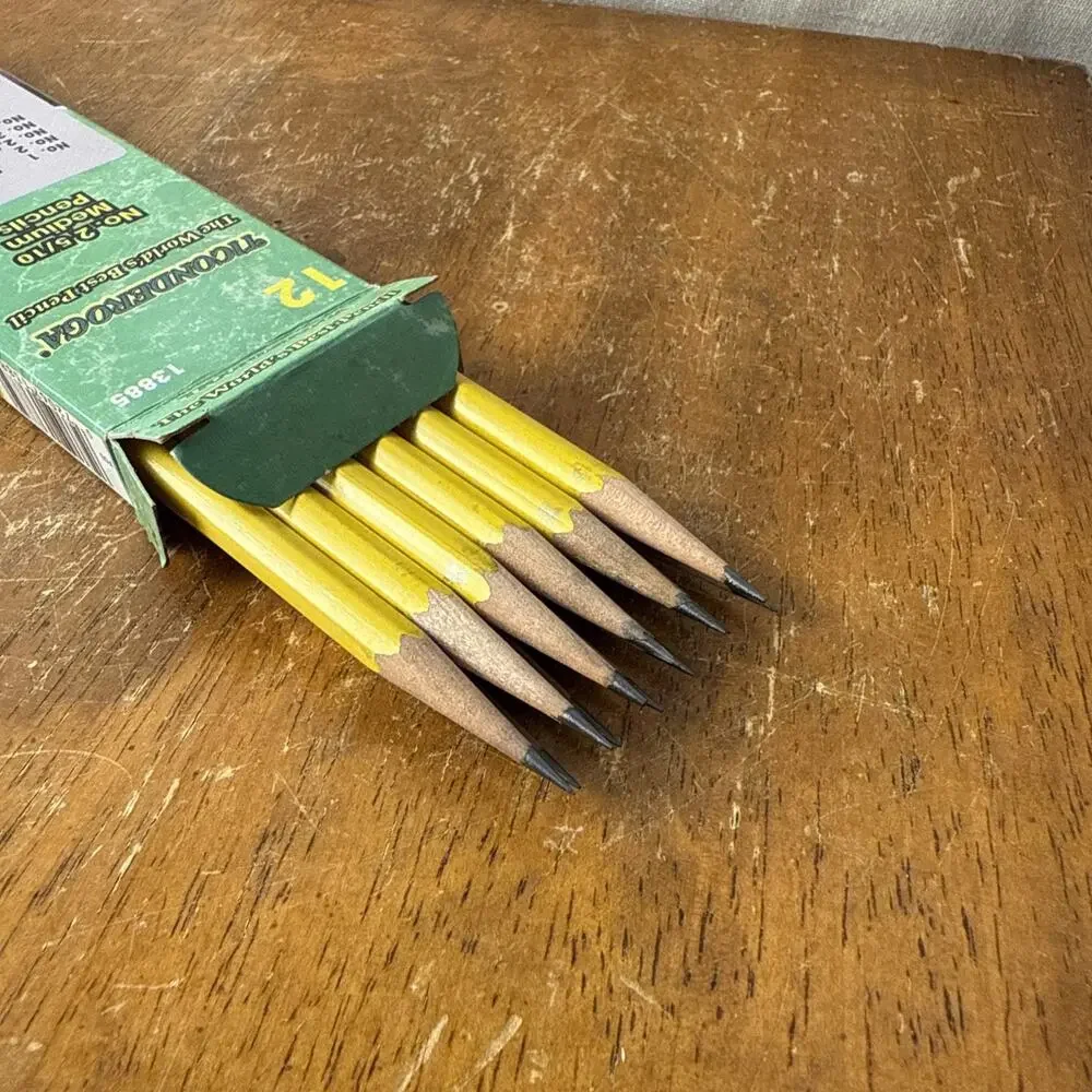 Ticonderoga Vintage 13885 Wooden Pencil 5/10 No. 2 Soft Medium Lead Dozen Unused